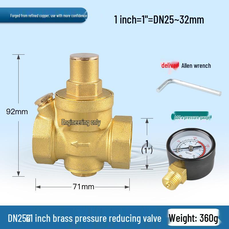 Adjustable Brass Water Pressure Reducing Valve for Heaters & Purifiers