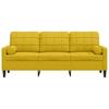 3 Seater Sofa with Decorative Cushions Yellow 180 Cm Velvet