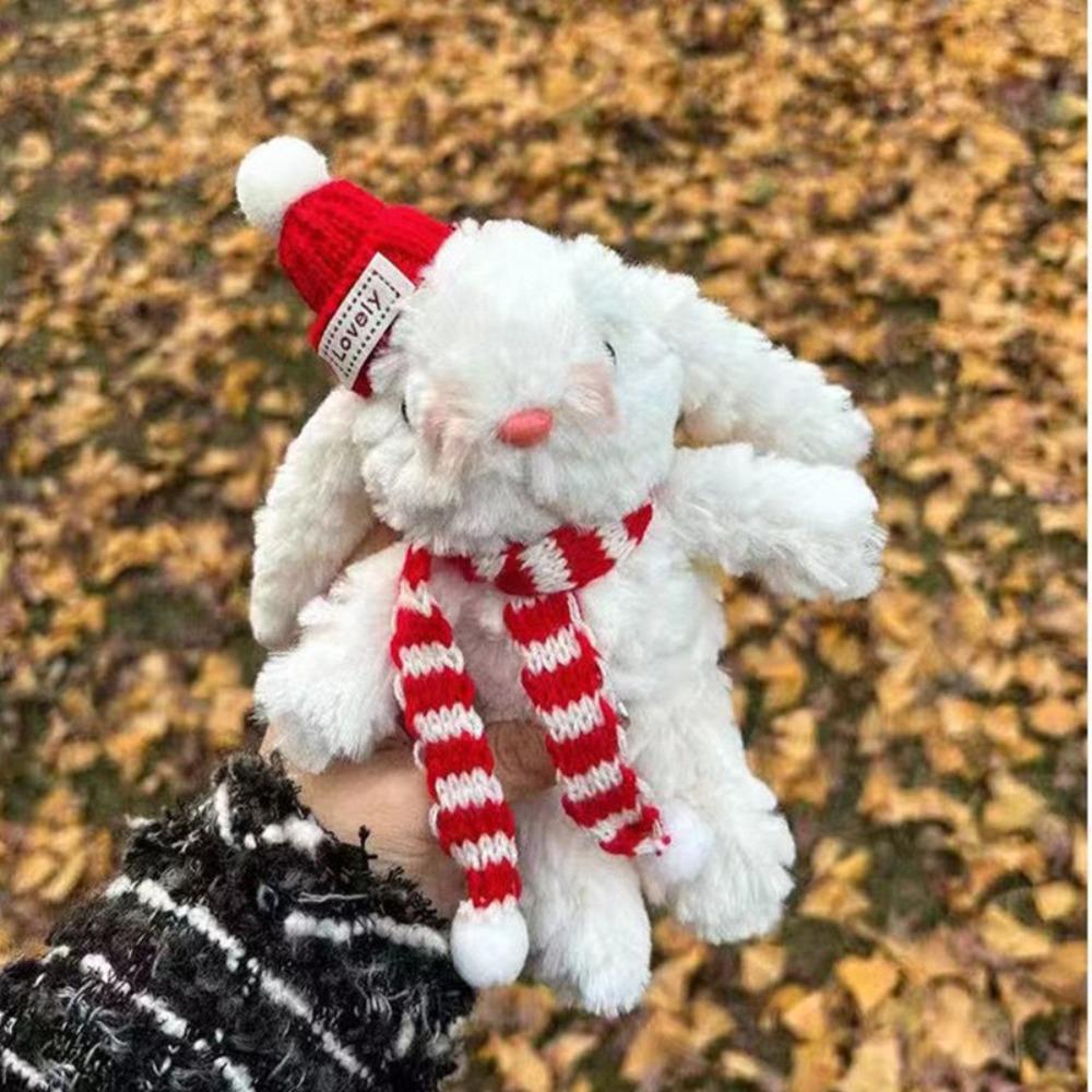 Cartoon Cartoon Plush Keychain Soft Plush Doll Key Ring Cute Christmas Rabbit Pendant  Girls