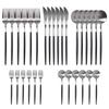 Hive Mind Nordic Style 30-Piece Cutlery Assortment Set 6 People Spoon Fork Knife Restaurant Use Home Dishwasher Safe Wedding Gift Present (Black