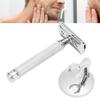 Shaving Razor Double Edge Manual Barber Shop Safety Shaver Kit for Men Sliver (without Blade)