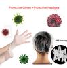 200pcs Disposable Protective Gloves Headgear Virus Prevention Epidemic Cleaning Personal Care