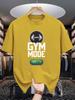 Gym Mode On Dumbbell Graphic Unisexs Crew Neck T Shirt Fitness Toggle Switch Print Short Sleeve Casual Cotton Daily Tops