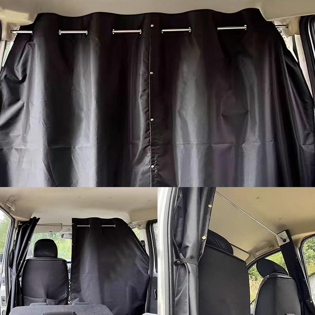 COBIVI Car Car Divider Curtains with Extendable Improves Air Conditioning Opens and Closes in the Thick Checkered 110cm Long x 160cm Privacy Emergency