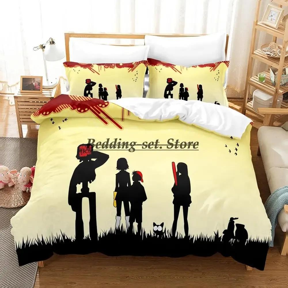 Flcl Alternative Bedding Set Single Twin Full Queen King Size Bed Set Aldult Kid Bedroom Duvetcover Sets 3D Anime Bed Sheet Set