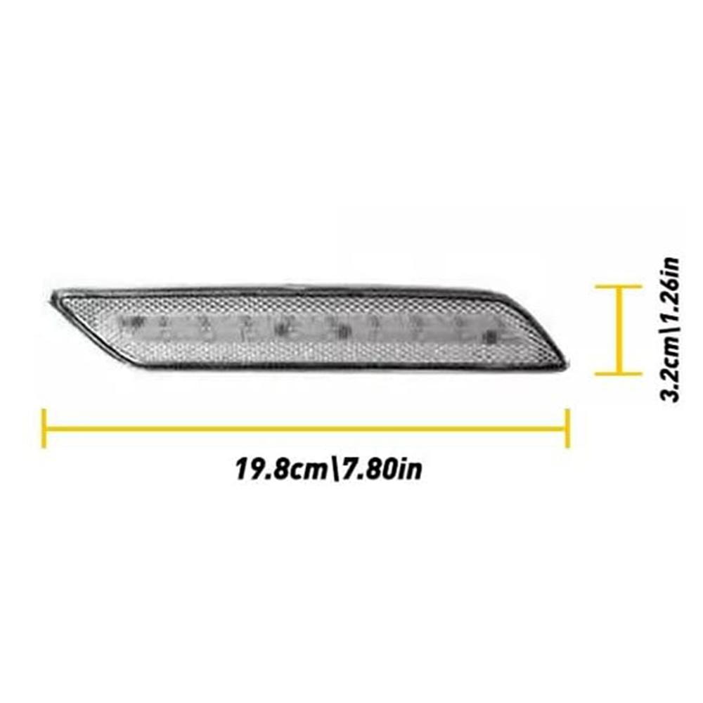 Clear Lens Rear Bumper Reflector LED Brake Lights For Honda Civic 2013-2015 Sedan