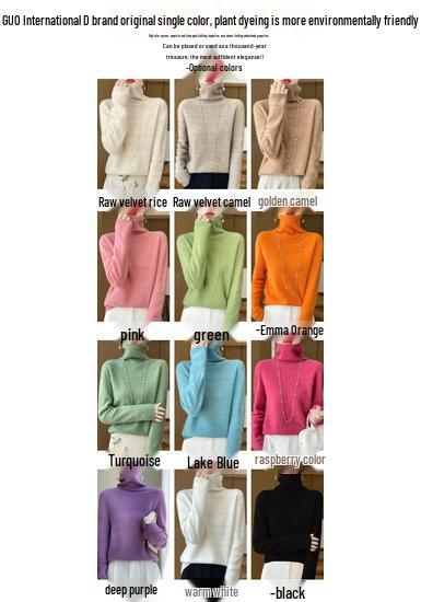 Women's Pure Wool Mock Neck Sweater - Seamless Hollow Knitwear for Autumn/Winter