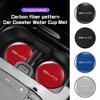 2 Stück Kohlefaser Leder Auto Untersetzer Getränkebecher Matte für BYD Song Plus Yuan Pro Tang EV F0 F3 Anti-Rutsch-Matte Innenzubehör