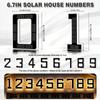 IP44 Waterproof Solar House Numbers 6.7 Inch Size Lighted House Numbers  Outdoor Use