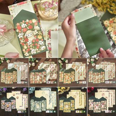 Cartoon Animal Card Envelope Set Multicolor Writing Paper with Envelopes  School Office Supplies