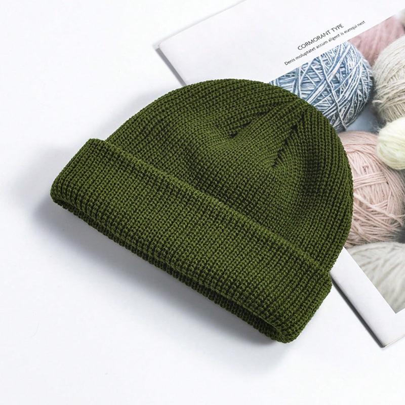 1pc Unisex Solid Knitted Hats,Warm Cozy Knitted Cuffed Beanies,Suitable for Daily Wear Going for A Walk or Cycling Outside