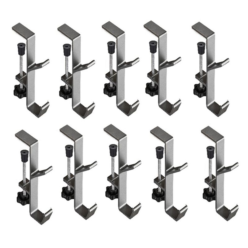 A84X-10Pcs Double-Layer Locking Desk Hook Bag Hook Office Desk Mobile Bag Hook Desk Side Table Hook