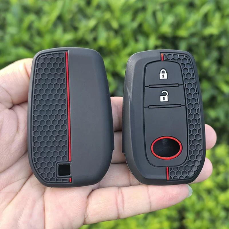 Silicone Car Key Case For Toyota Crown Highlander New Camry Rav4 Corolla Leling Prado Remote Protector Cover Accessories
