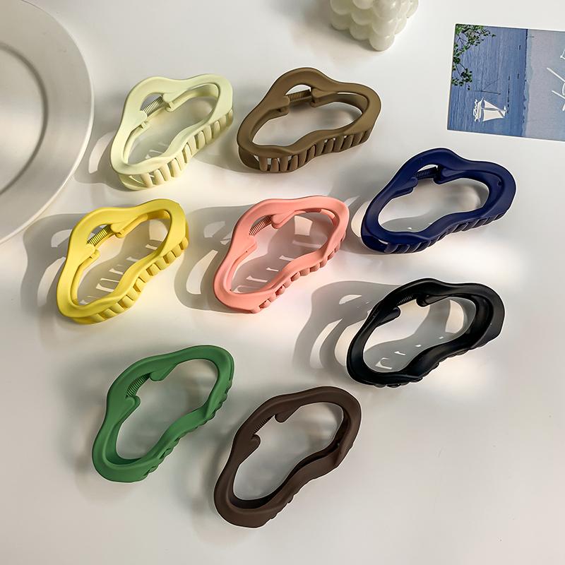 New Solid Color Geometric Hair Claw High Ponytail Clip Headwear Women's Fashion Hair Clip Barrettes Hair Accessories