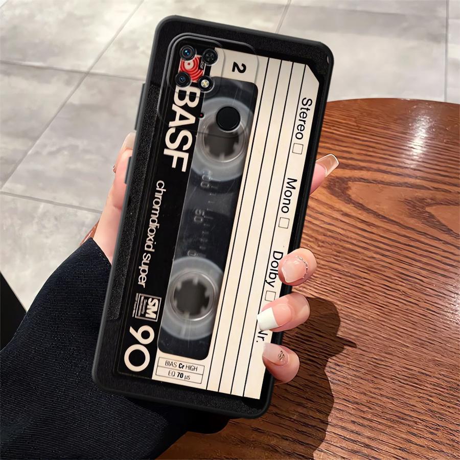 Case for Xiaomi Redmi A3 9 12C 14C A4 13C A1 A2 Plus K40 K80 Pro 10 A5 Black Soft Phone Cover Retro Cassette Tape
