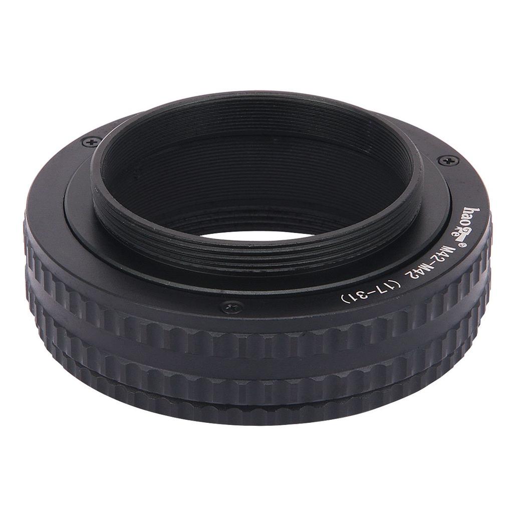 Haoge Macro Focus Lens Mount Adapter with Focus Helicoid for M42 42mm Screw Mount Lens To M42 42mm Screw Mount Built-in Camera, 17mm-31mm
