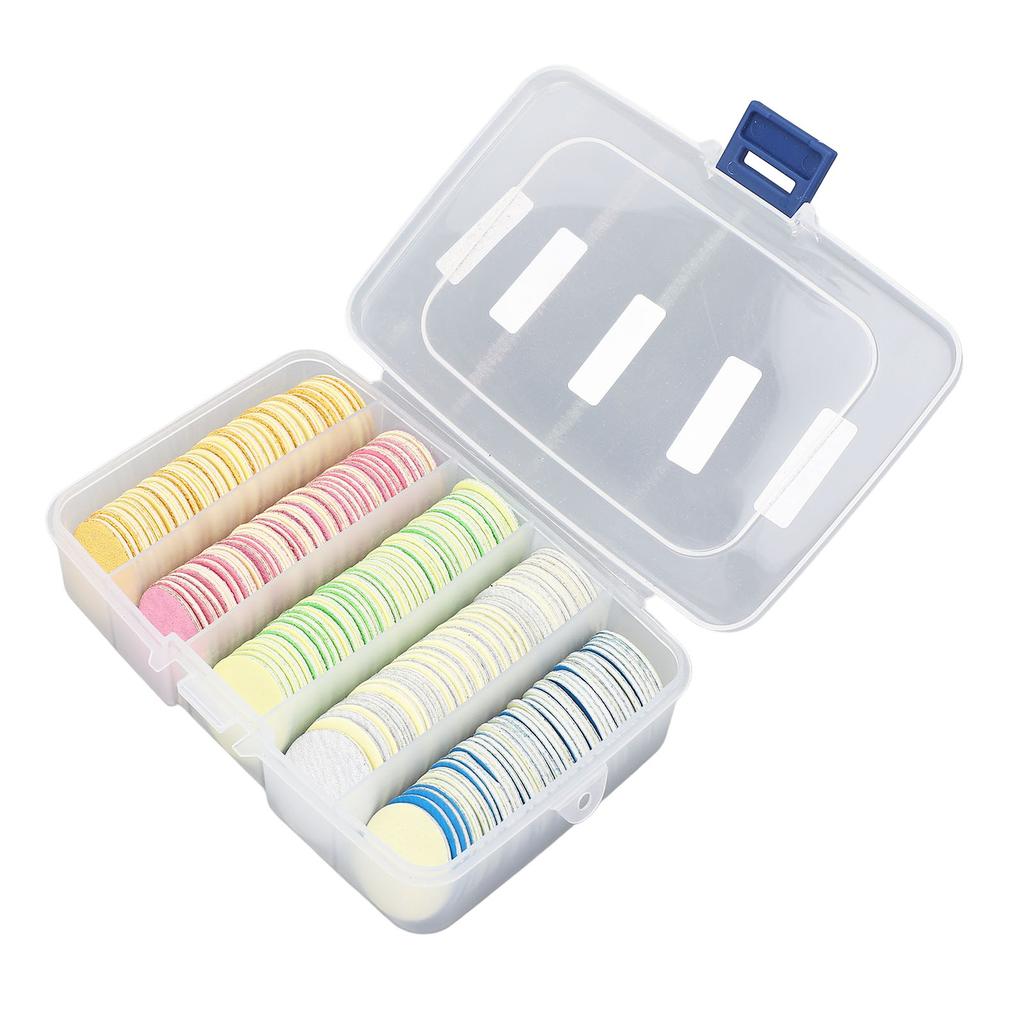 200 Pcs Foot File Sandpaper Discs for Callus Remover 25mm Reusable Replaceable Nail Buffer Discs