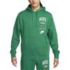 Nike Club Fleece Logo Print Drawstring Hoodie Men Hoodies Green FN2634-365