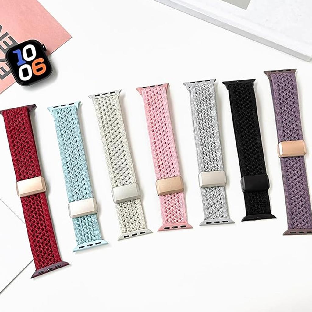 Nylon Woven Magnetic Watch Band For 49mm 46mm 45mm 44 42 41mm Men'S Women'S Knitted Nylon Watch Band for IWatch Series 10 9 8 7