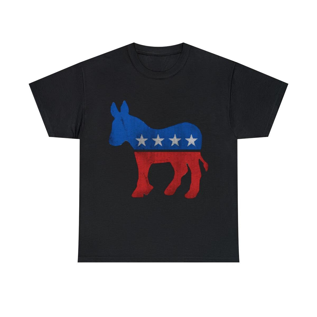 Democrat Donkey Retro Graphic Tee Shirt, S-5XL L