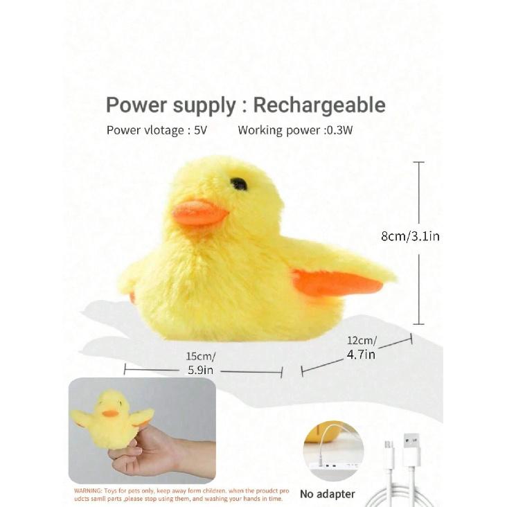 Electric Duck Cat Toy Interactive Pet Entertainment Soft Polyester Durable Biting Resistant Indoor Exercise for Cats