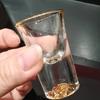 6PCS Crystal Liquor Spirits Shot Glasses Gold Foil Rim Mountain Wine Glass Vodka Whisky Bar Brandy Snifters Bullet Cups
