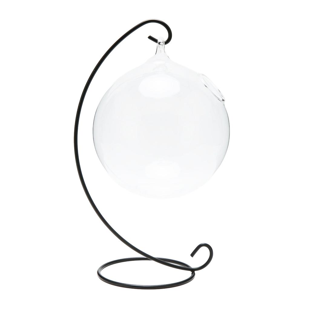 Hanging Glass Fish Tank Transparent Desktop Hanging Glass Fish Bowl with Stand for Office Home Decoration