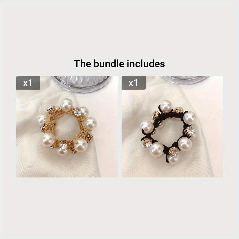 Simple And Elegant Faux Pearl Head Rope Hair Tie Elastic Band Ponytail Headband Hair Accessories