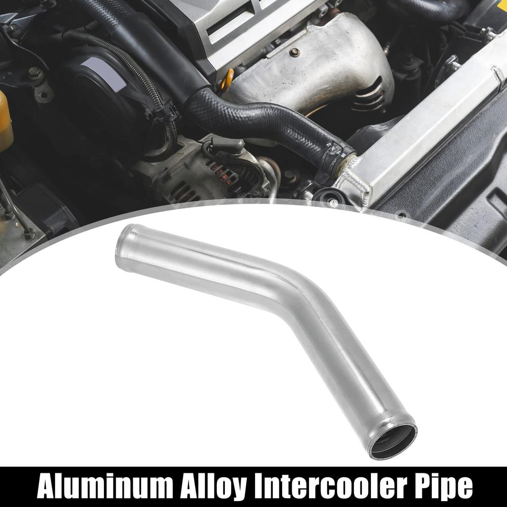 X AUTOHAUX Aluminum Alloy Intercooler Pipe Air Intake Silver for Cars 1.5-inch 45-Degree Tube, Tone,