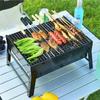 Großer tragbarer Grill, Holzkohlegrill aus Stahl, für draußen, Terrasse, Gartenparty