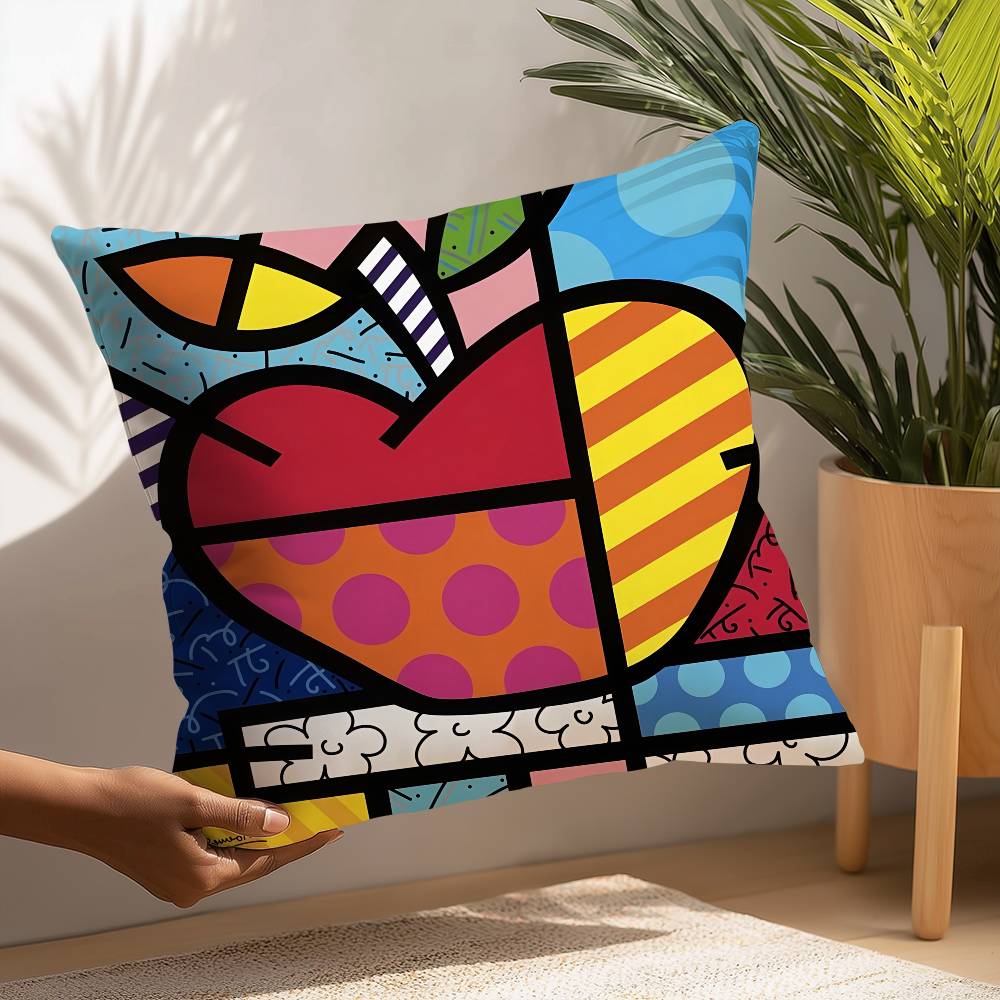B-Britto Art Design Pillow Case Plush Fabric Soft  Pillowcase Double Sided Print Cushion Cover Household Gifts