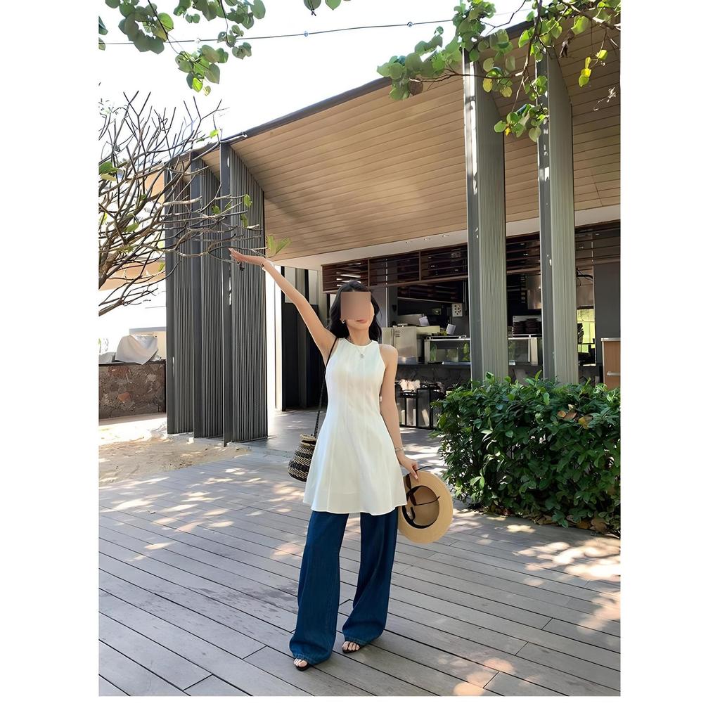 Vest dress girly temperament waist thin sleeveless a word short skirt women's summer casual elegance