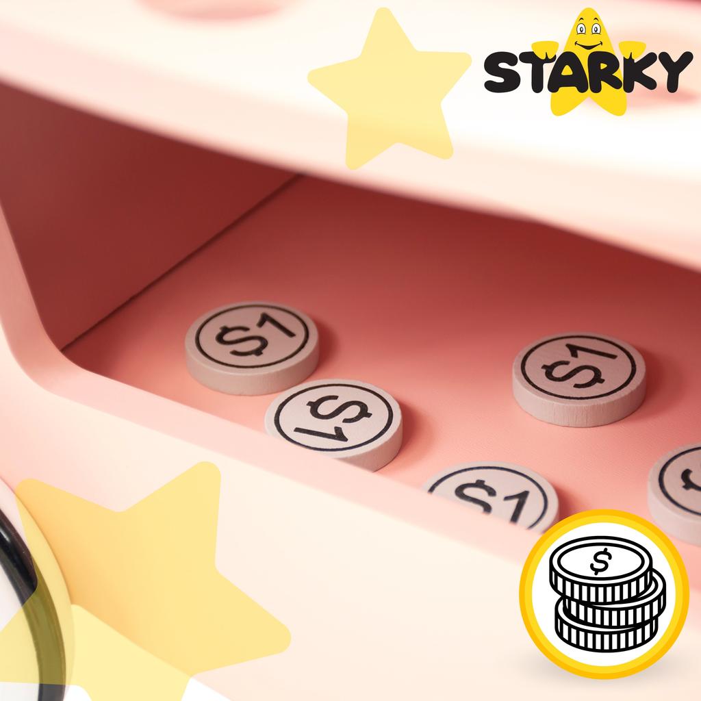 Wooden ice cream shop for children, toy, trolley on wheels, ice cream scoops, sticks