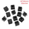 10pc Black Plastic Steel Square Pipe Plug Furniture Accessory Leg Plug Anti Slip Feet Protector Pad Plastic Square Tube Cap Plug