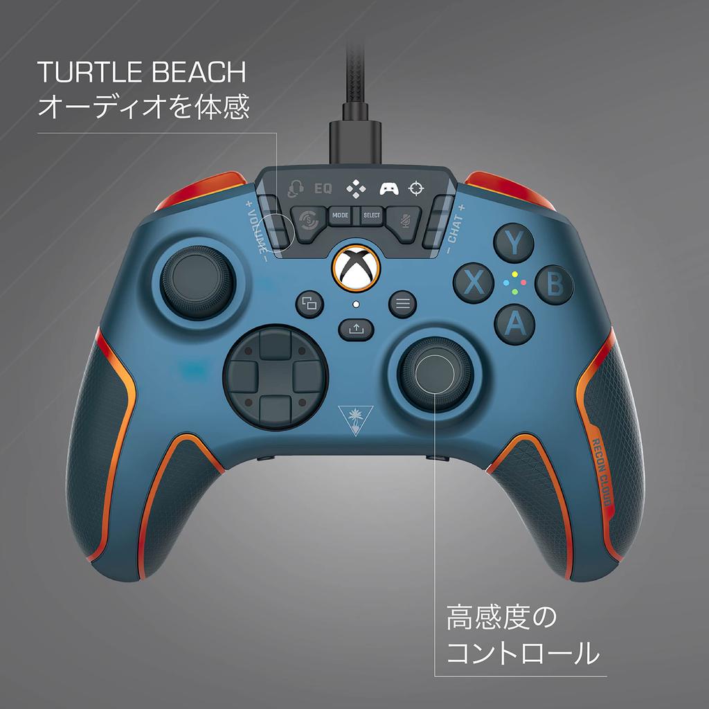 TURTLE BEACH Recon Cloud Wired Bluetooth Controller for and Blue Gamepad with Rear EQ Footstep Side and Aim Officially Licensed by Xbox, Steam,