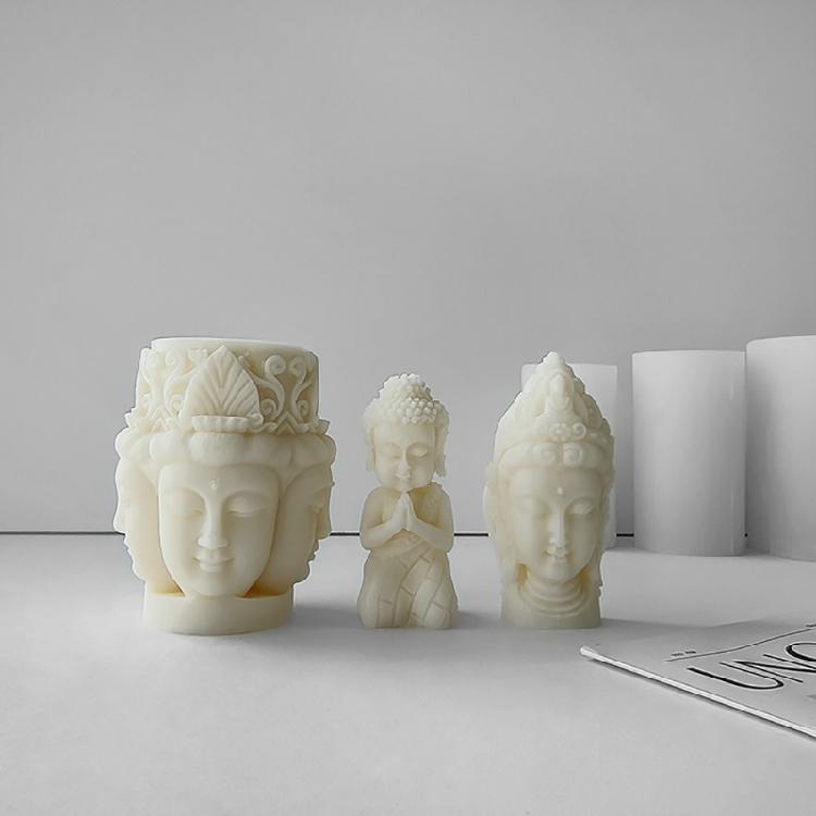 3D Buddhas Candle Mold Handmade Soap Resin Mould DIY Cake Chocolate Silicone Mold