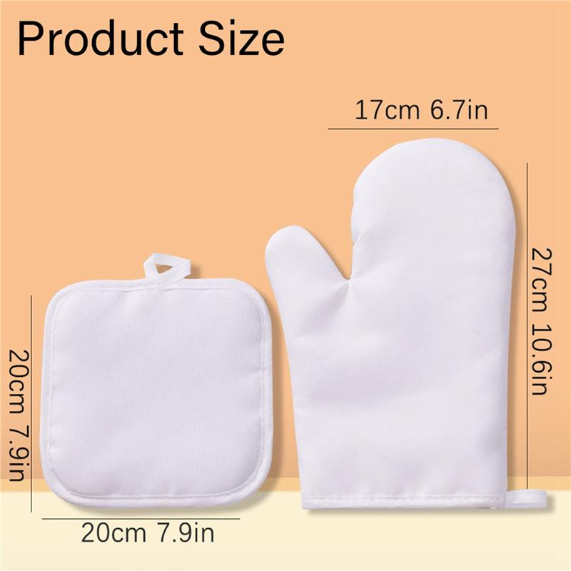 Promotion!Sublimation Blank Oven Mitts Set Gloves And Sublimation Blank Pot Pad For DIY Kitchen Dining Room Accessories 16Pcs