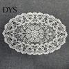 Elegant Table Decor White Lace Placemat, Round Oval Vintage Doily, Embroidered Placemat Mold-resistant Coaster for Cup Vase Dining Wedding Party
