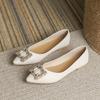 French flat-bottomed rhinestone single shoes 2025 autumn new fashion pointed temperament versatile soft sole shallow mouth women's single shoes
