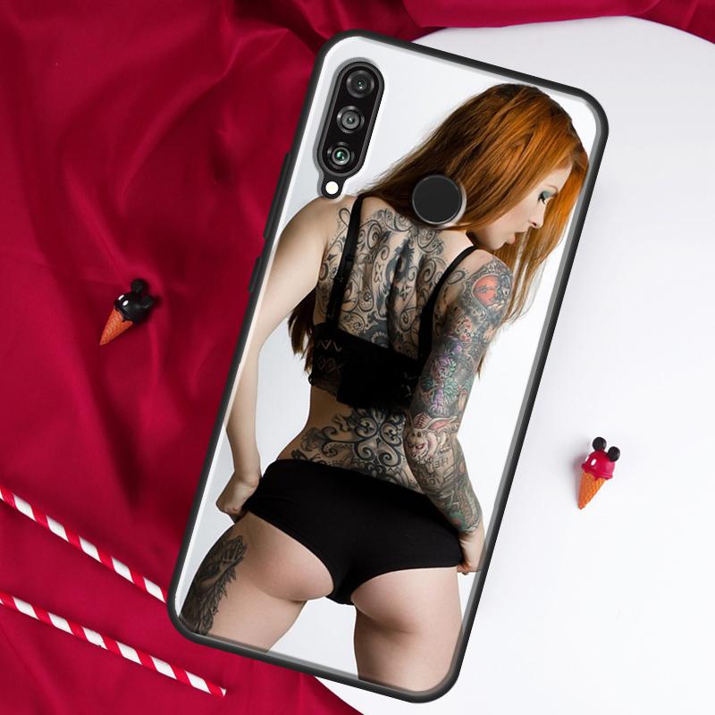Sexy sleeve tattoo girl For Huawei Nova 10 SE 9 5T 12s 12i 11i Y91 Y90 Y60 Y70 Y72 Y61 P20 P30 P40 Lite P60 Pro Case