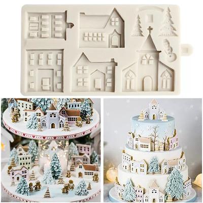 Weihnachtsbaum Haus Silikon Fondant Kuchen Dekor Form Schokolade Sugarcraft Form
