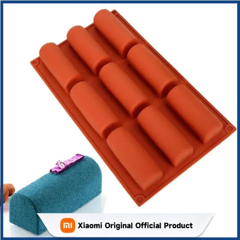 Xiaomi NEW Baking Tools 9 Cavity Silicone Mold 3D Stick Half-cylindrical Long Strip Shape Chocolate Truffle Mousse Cake Dessert Mold