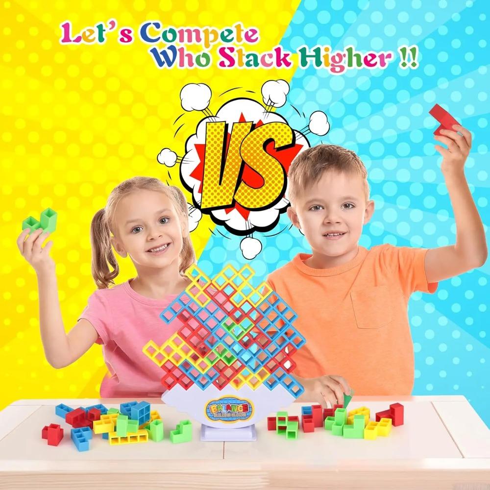 Tetra Tower Gioco di Equilibrio con Blocchi Impilabili Giochi da Tavolo per Famiglia Giochi per Feste Viaggio Bambini e Adulti Blocchi Giocattolo per Team Building
