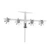 8pcs Iron Metal Wind Spinner Silver Garden Windmill Decor Airplane Windmill  Garden Yard Patio