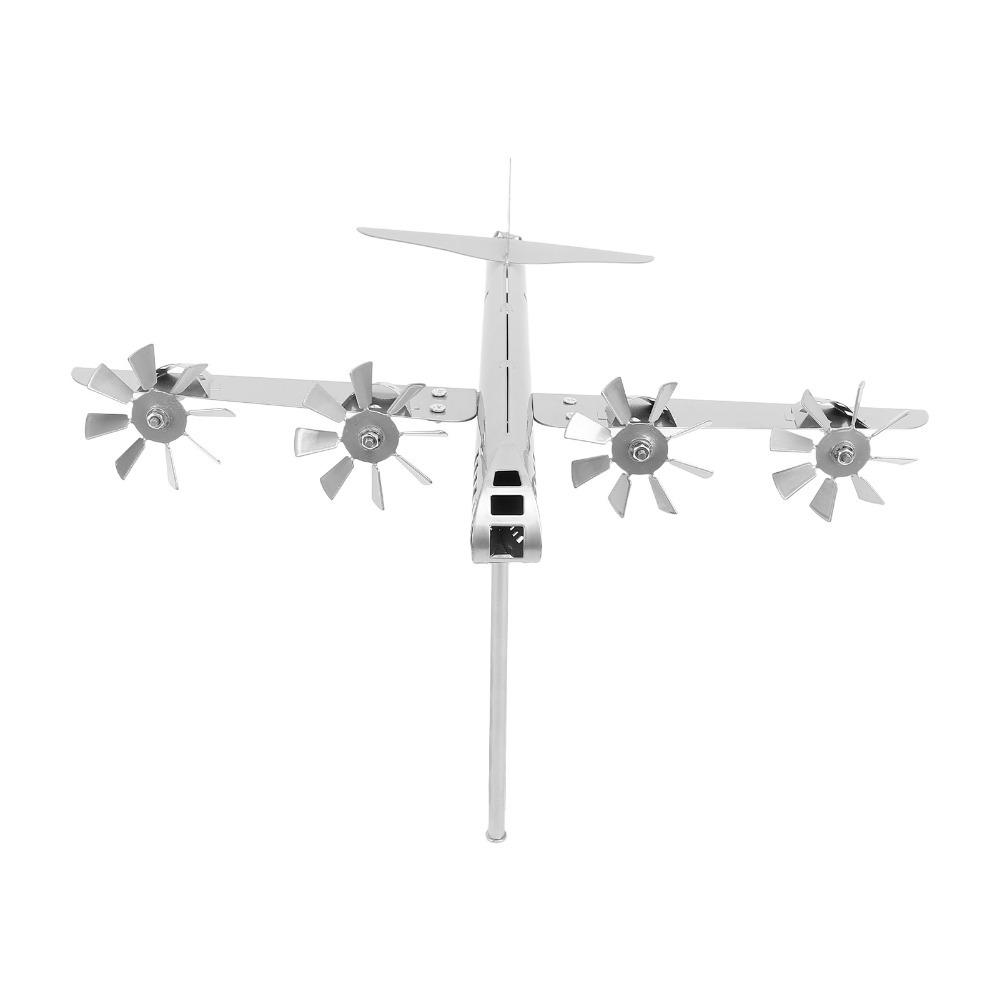 8pcs Iron Metal Wind Spinner Silver Garden Windmill Decor Airplane Windmill  Garden Yard Patio