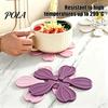 Petal Shaped Coaster, Heat Resistant Silicone Mat, Non-Slip Dishwasher Safe Pot for Kitchen Dining Room Sale Goods