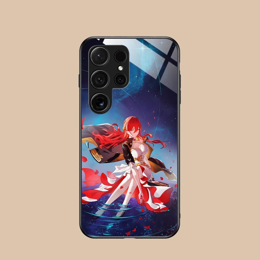 HSR Himeko Glass Mobile Phone Case for Samsung Galaxy S26 S25 S24 S23 S22 S21 S20 Note20 Plus FE Ultra Colorful Cover