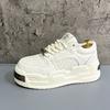 Herren Weiße Plateau-Sneaker Dicke Sohle Freizeitschuhe Design Trendige Brot-Schuhe Unisex Bequem Tägliches Tragen