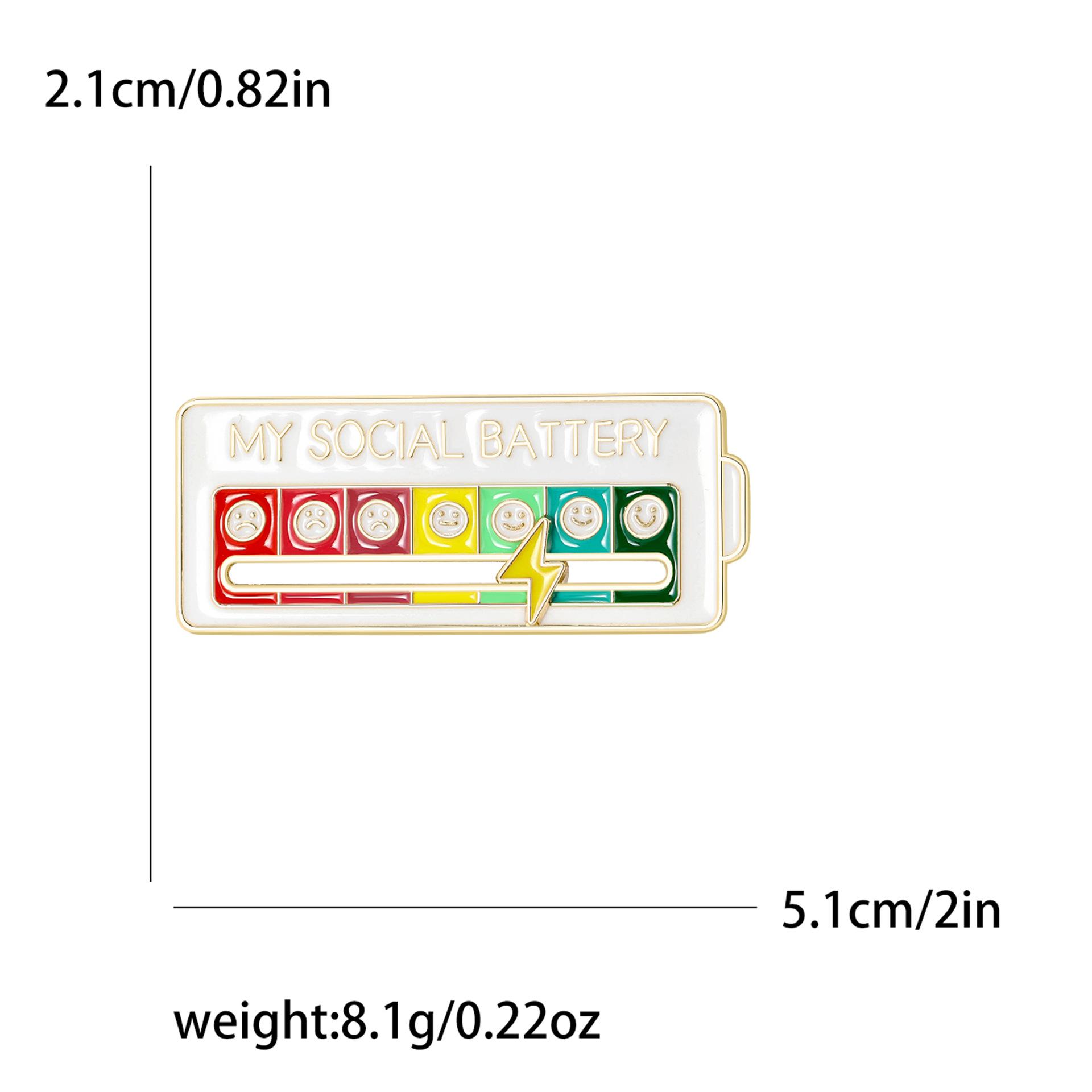 

Модная мультяшная брошь в виде батарейки с настроением Ниша Персонализированная булавка Женская одежда Аксессуары Корсаж Соответствие