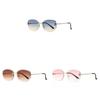 Fashion Female Retro Metal Frame Sun Glasses With Gray Lenses For Summer Outdoor Use